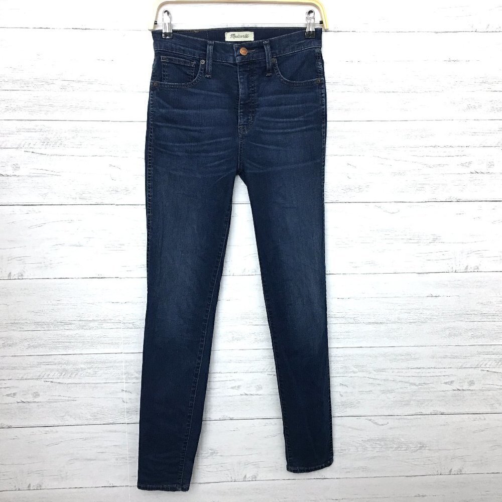 Madewell Women's Jeans 10" High Rise Skinny Straight Leg Dark Wash size 26T